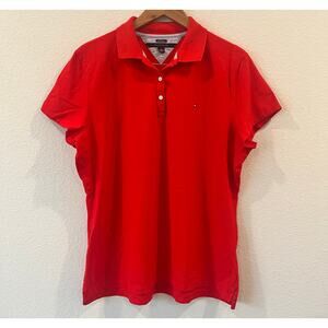 Tommy Hilfiger Womens Classic Fit Short Sleeve Red Polo SEE PHOTOS | Size XXL